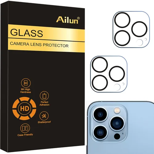 Ailun - Protector de lente de cámara para iPhone 13 Pro y iPhone 13 Pro Max, vidrio templado, dureza 9H, ultra HD, antiarañazos, fácil de instalar,
